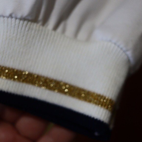 Vintage Natty Nautical Striped Metallic Gold Preppy Doleman Jacket USA LG - Picture 8 of 16